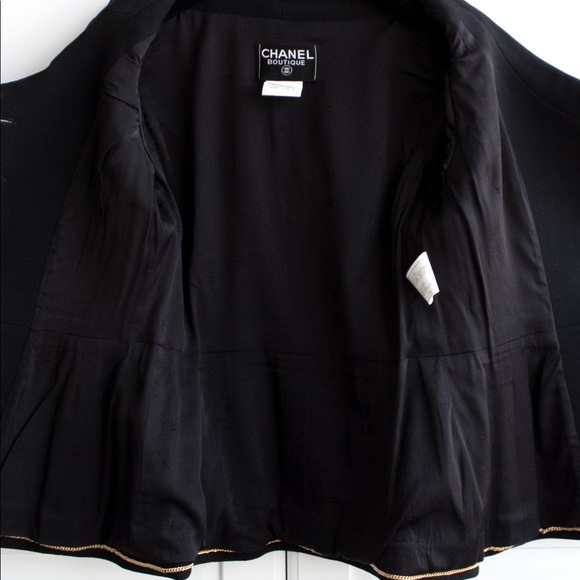 Rare Chanel Vintage Fall 1996 Black Gripoix Button Embellished 96A LBJ Jacket - Picture 9 of 13